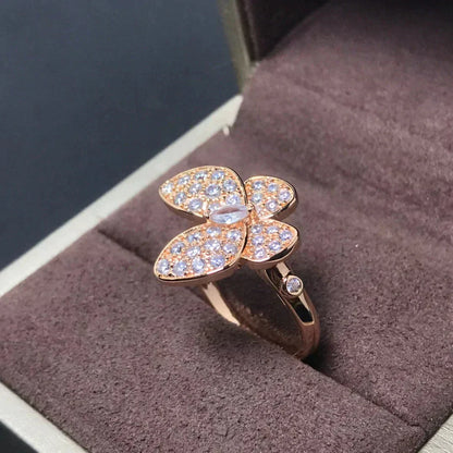[Charm Aries Jewelry]BUTTERFLY PINK GOLD DIAMOND RING