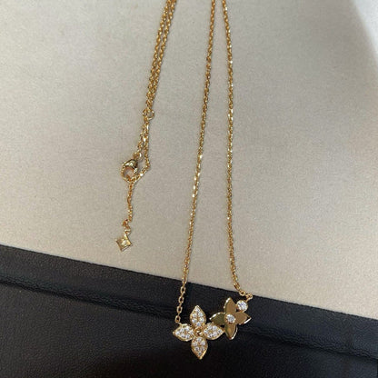 [Charm Aries Jewelry]STAR BLOSSOM NECKLACE PINK GOLD DIAMONDS
