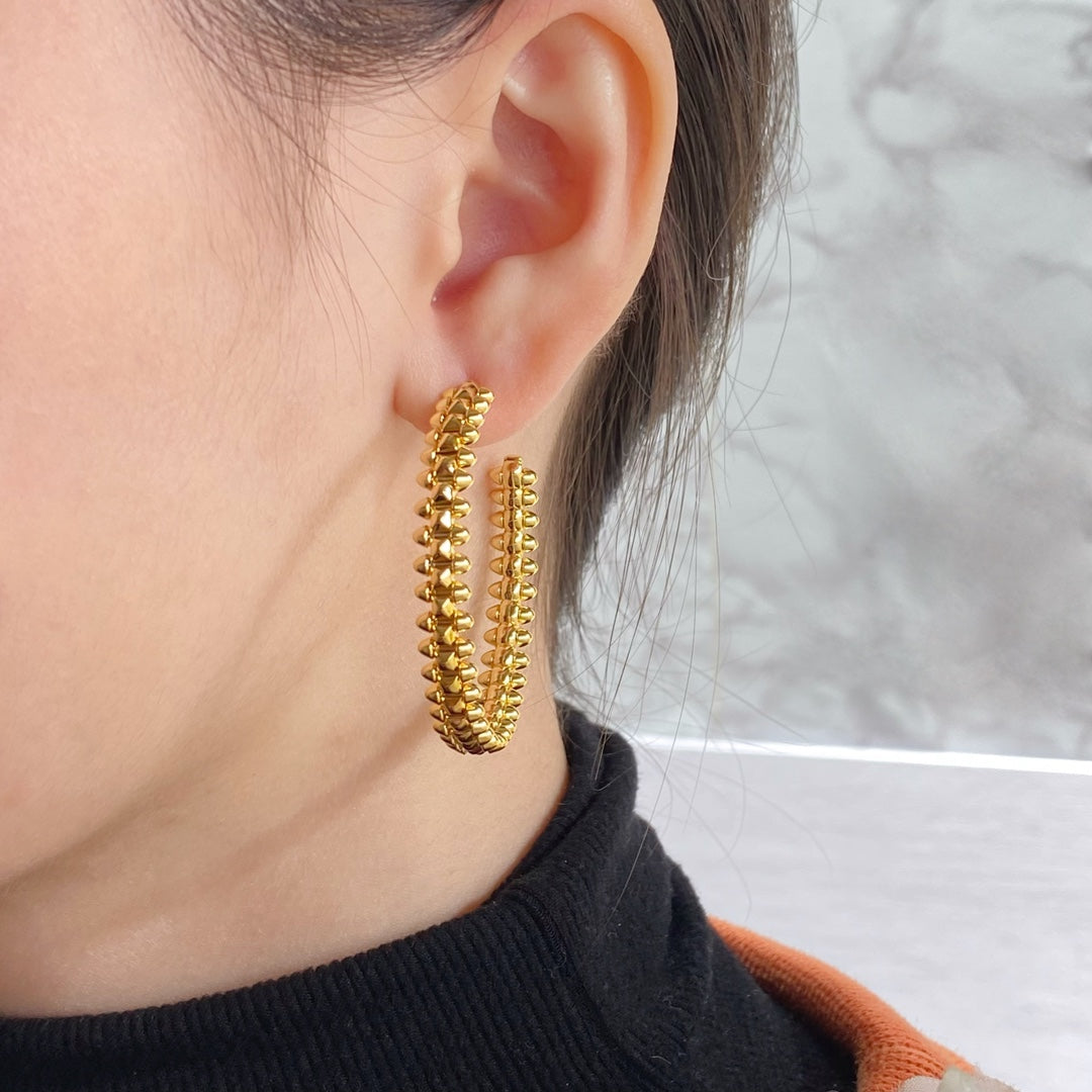 [Charm Aries Jewelry]CLASH HOOP EARRINGS
