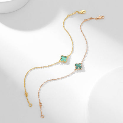 [Charm Aries Jewelry]CLOVER BRACELET MALACHITE 1 MOTIF