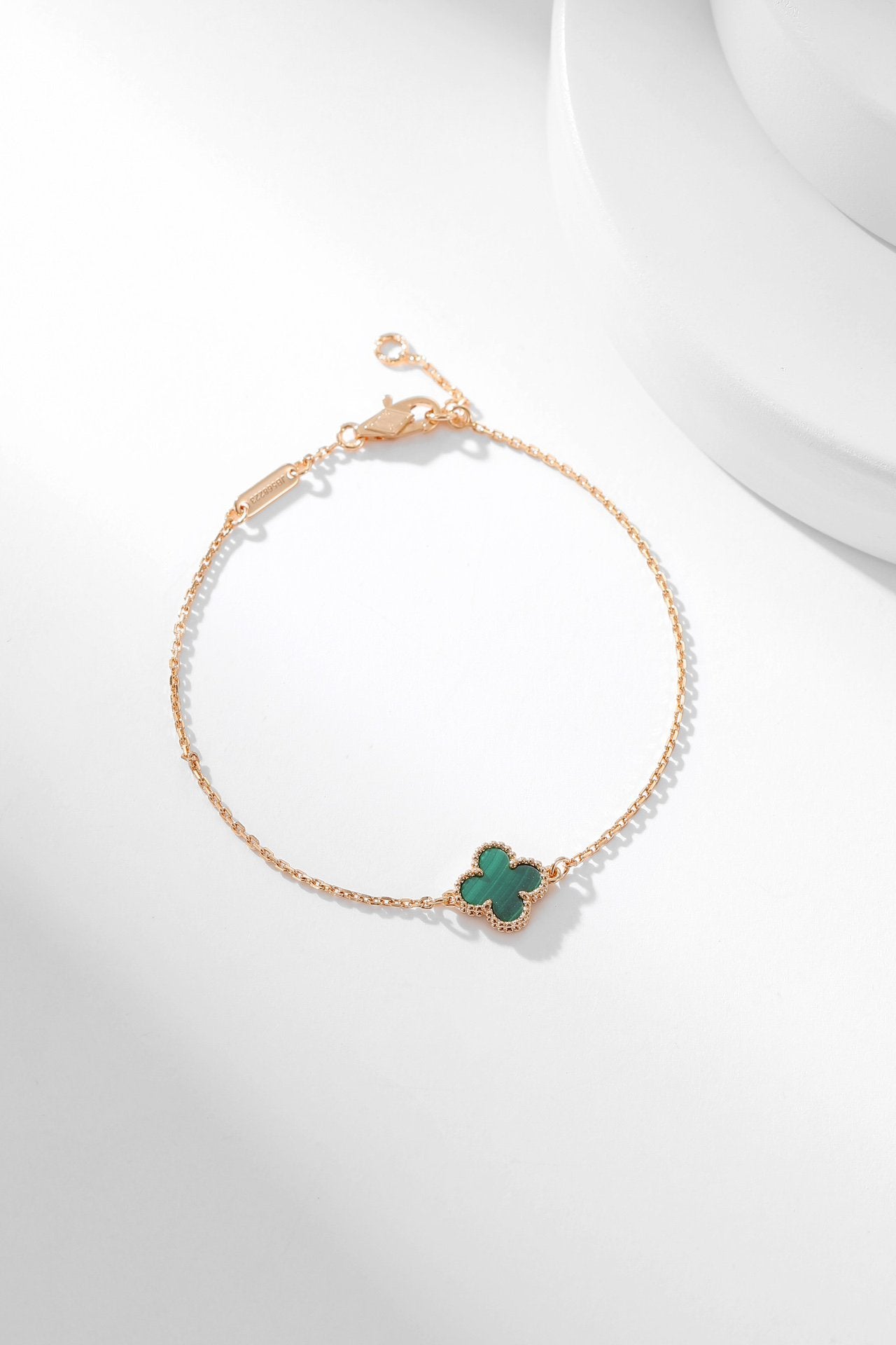 [Charm Aries Jewelry]CLOVER BRACELET MALACHITE 1 MOTIF