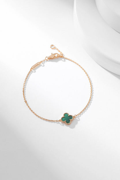 [Charm Aries Jewelry]CLOVER BRACELET MALACHITE 1 MOTIF