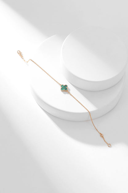 [Charm Aries Jewelry]CLOVER BRACELET MALACHITE 1 MOTIF