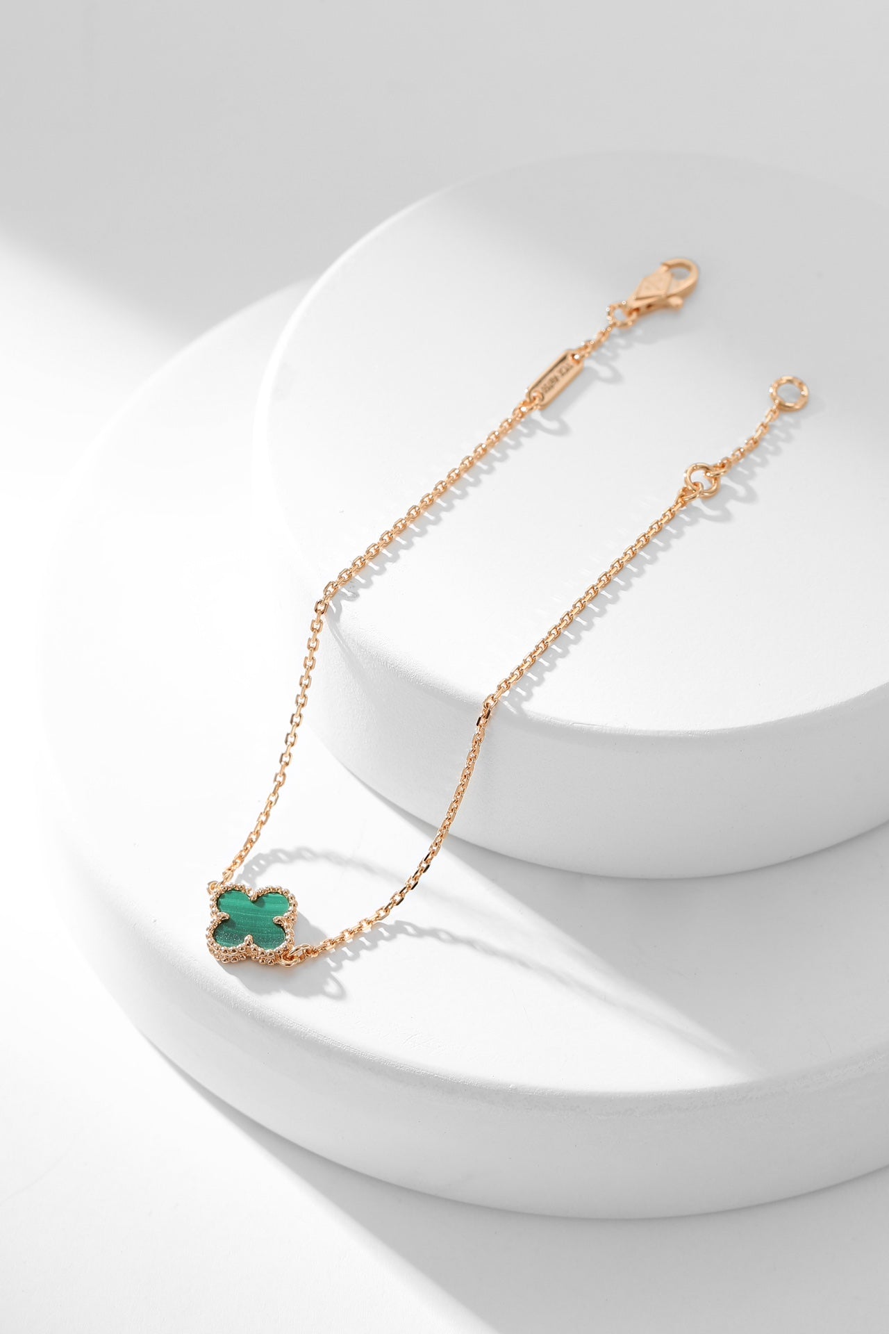 [Charm Aries Jewelry]CLOVER BRACELET MALACHITE 1 MOTIF