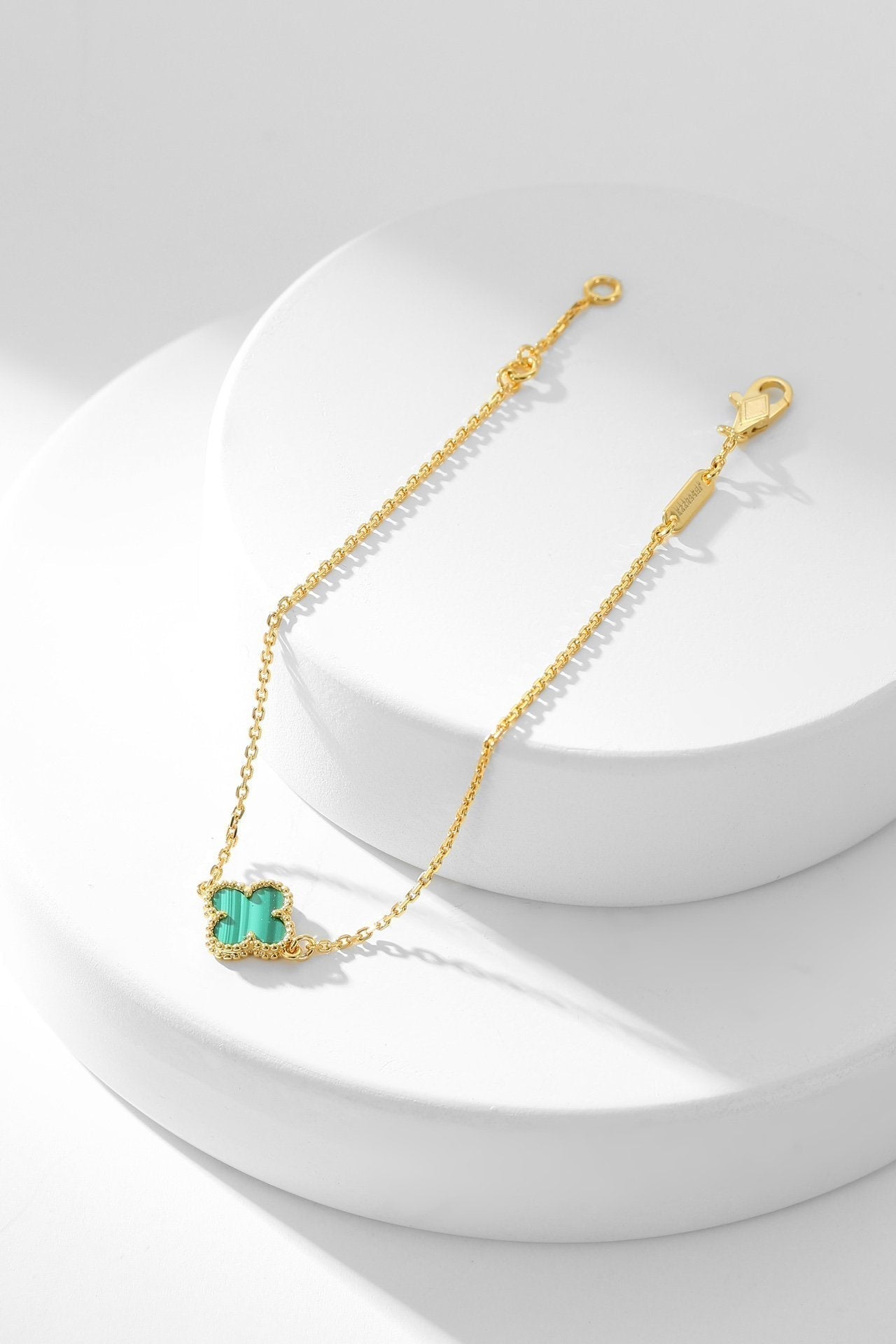 [Charm Aries Jewelry]CLOVER BRACELET MALACHITE 1 MOTIF