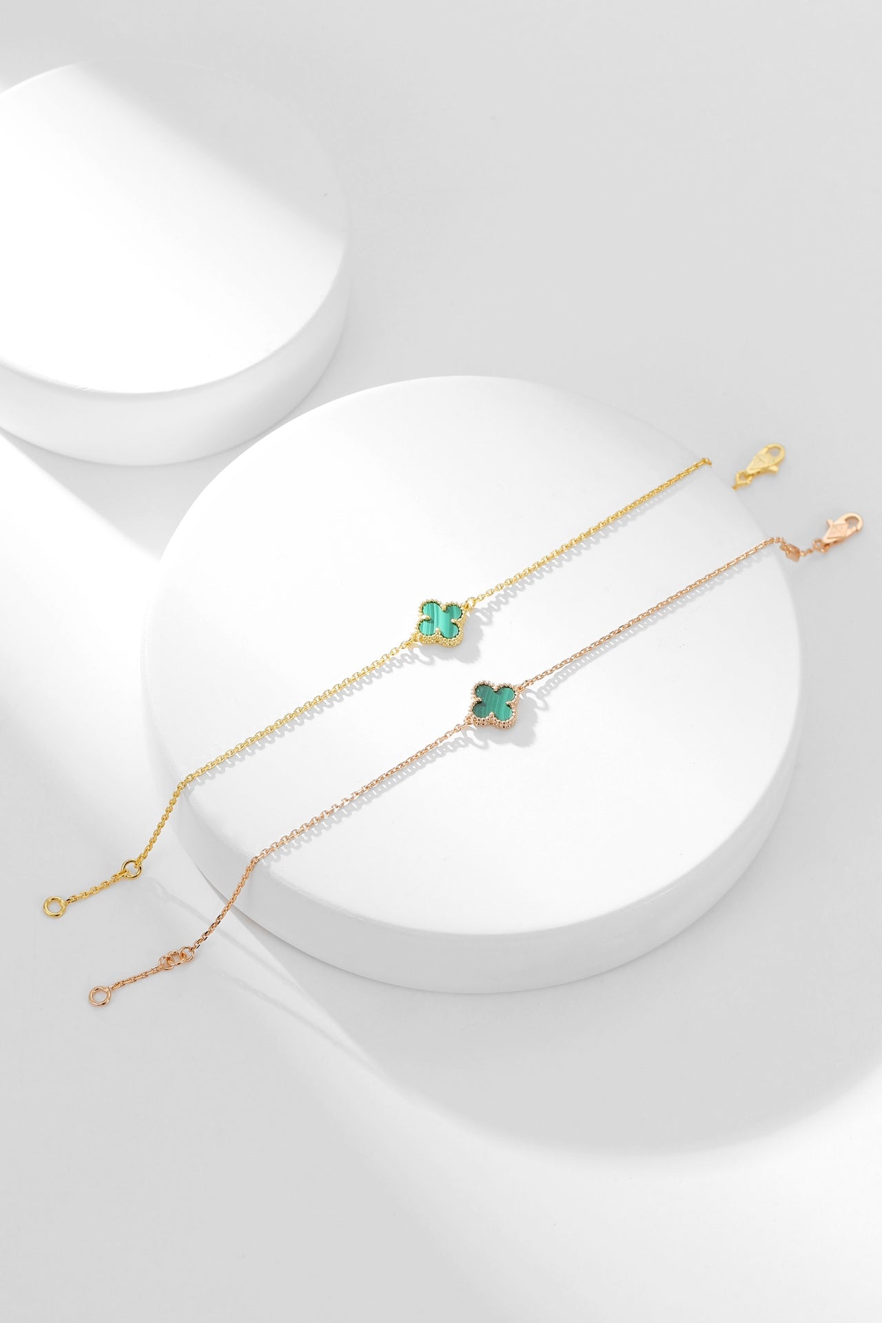 [Charm Aries Jewelry]CLOVER BRACELET MALACHITE 1 MOTIF