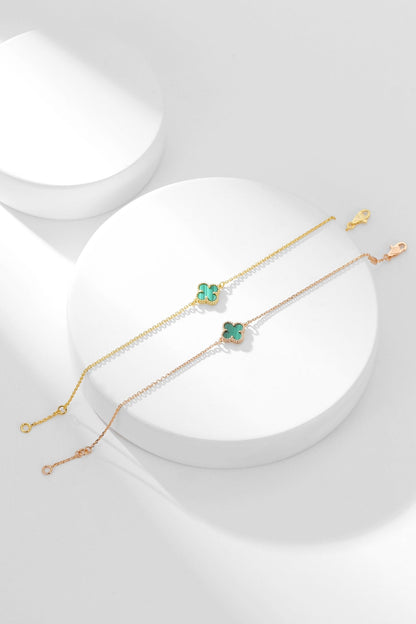 [Charm Aries Jewelry]CLOVER BRACELET MALACHITE 1 MOTIF