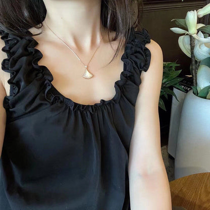 [Charm Aries Jewelry]DREAM MOP DIAMOND PAVED PINK GOLD NECKLACE
