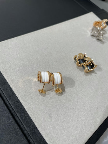 [Charm Aries Jewelry]ZERO 1 PINK GOLD CERAMIC EARRINGS