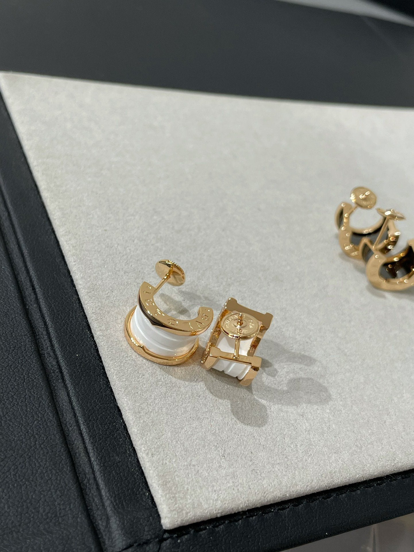 [Charm Aries Jewelry]ZERO 1 PINK GOLD CERAMIC EARRINGS