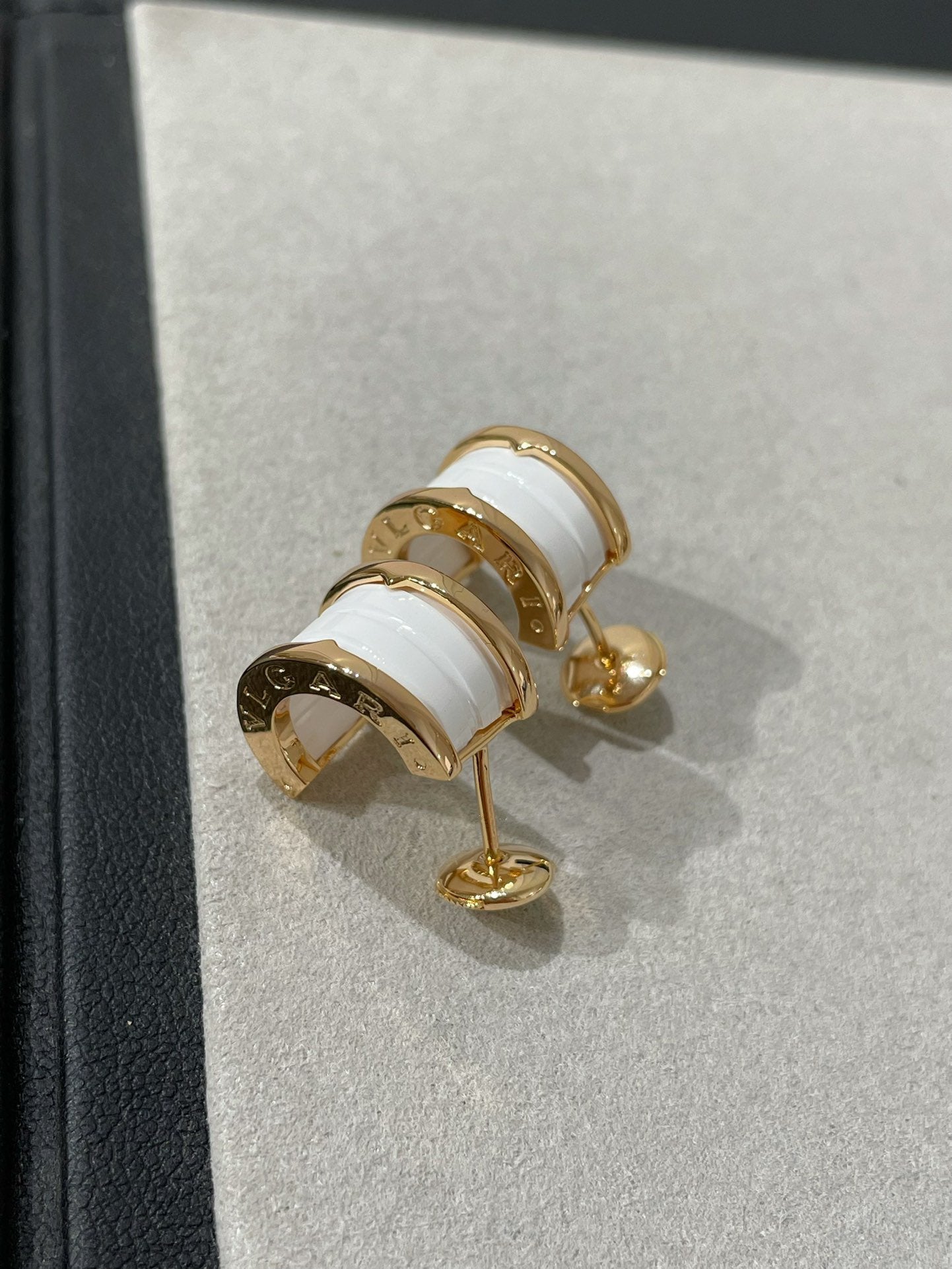 [Charm Aries Jewelry]ZERO 1 PINK GOLD CERAMIC EARRINGS
