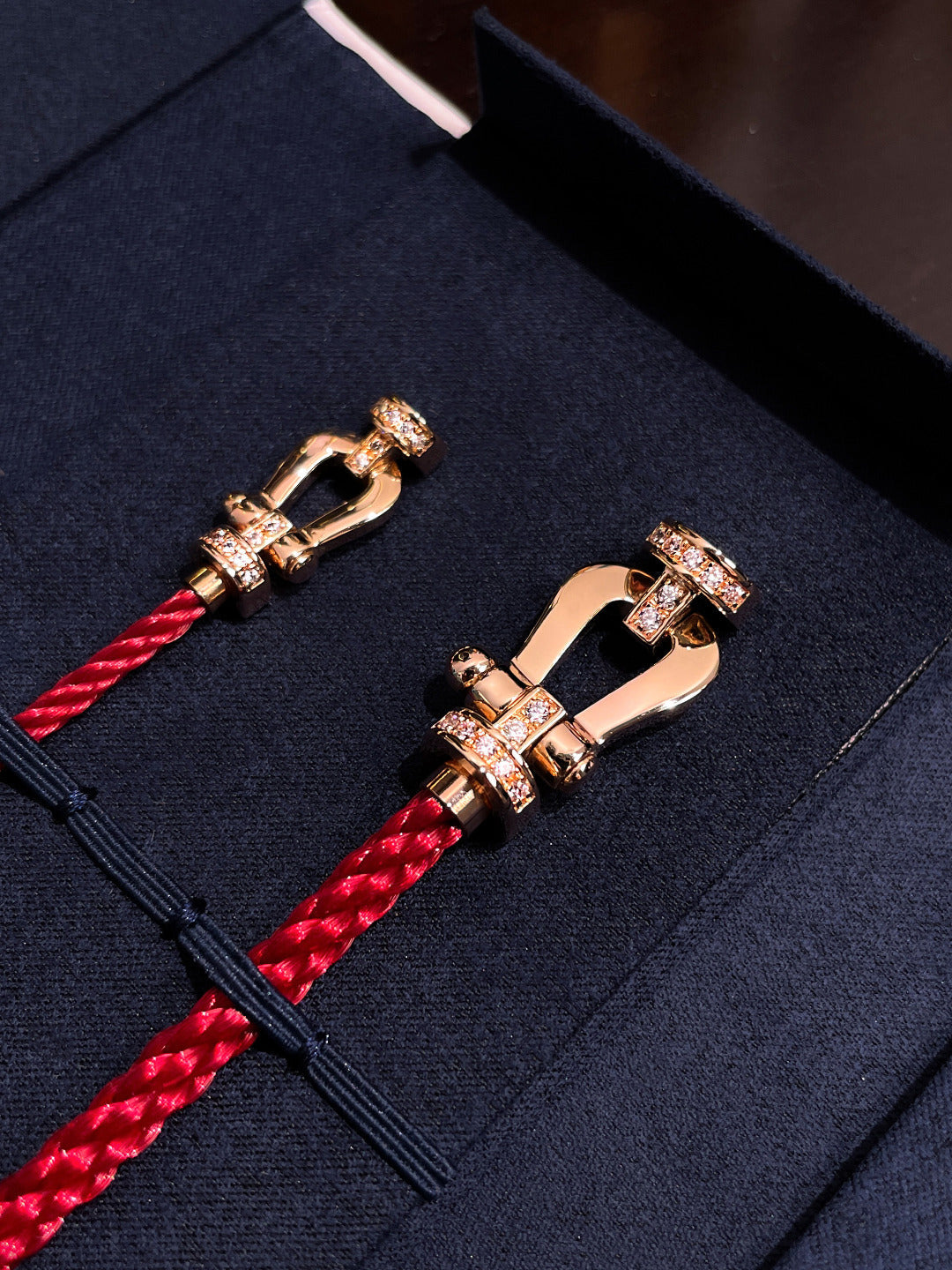 [Charm Aries Jewelry]FORCE 10 HALF DIAMOND PINK GOLD RED CORDERI LARGE AND MEDIUM MODEL