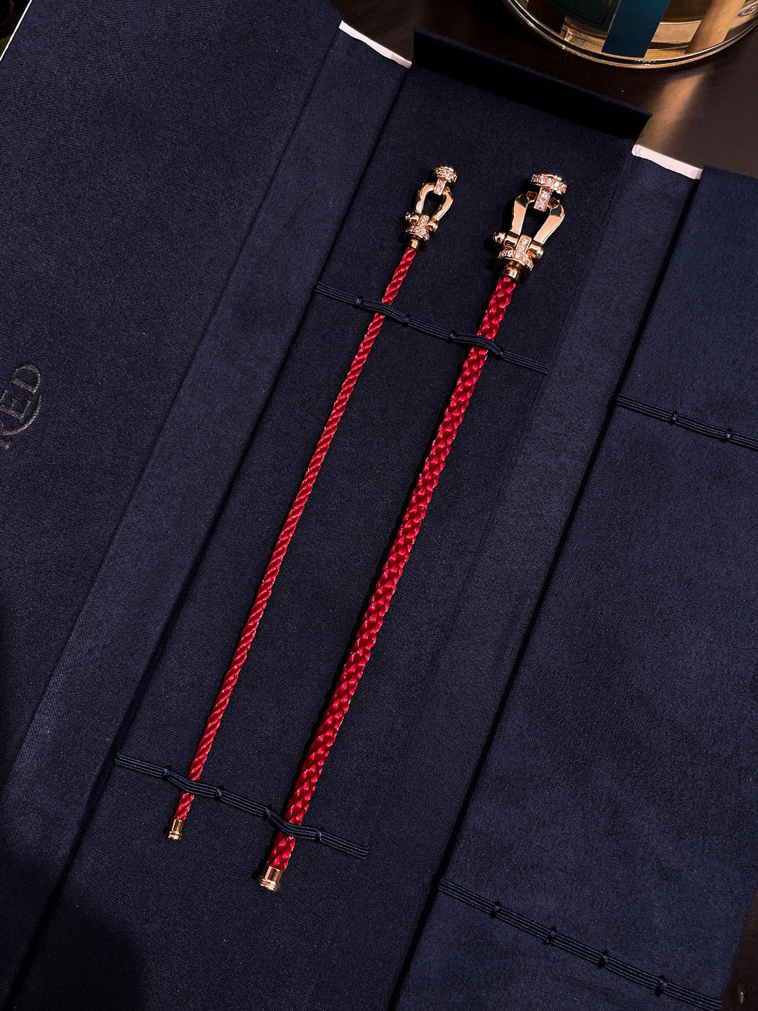 [Charm Aries Jewelry]FORCE 10 HALF DIAMOND PINK GOLD RED CORDERI LARGE AND MEDIUM MODEL