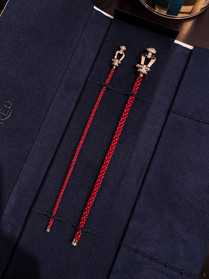 [Charm Aries Jewelry]FORCE 10 HALF DIAMOND PINK GOLD RED CORDERI LARGE AND MEDIUM MODEL