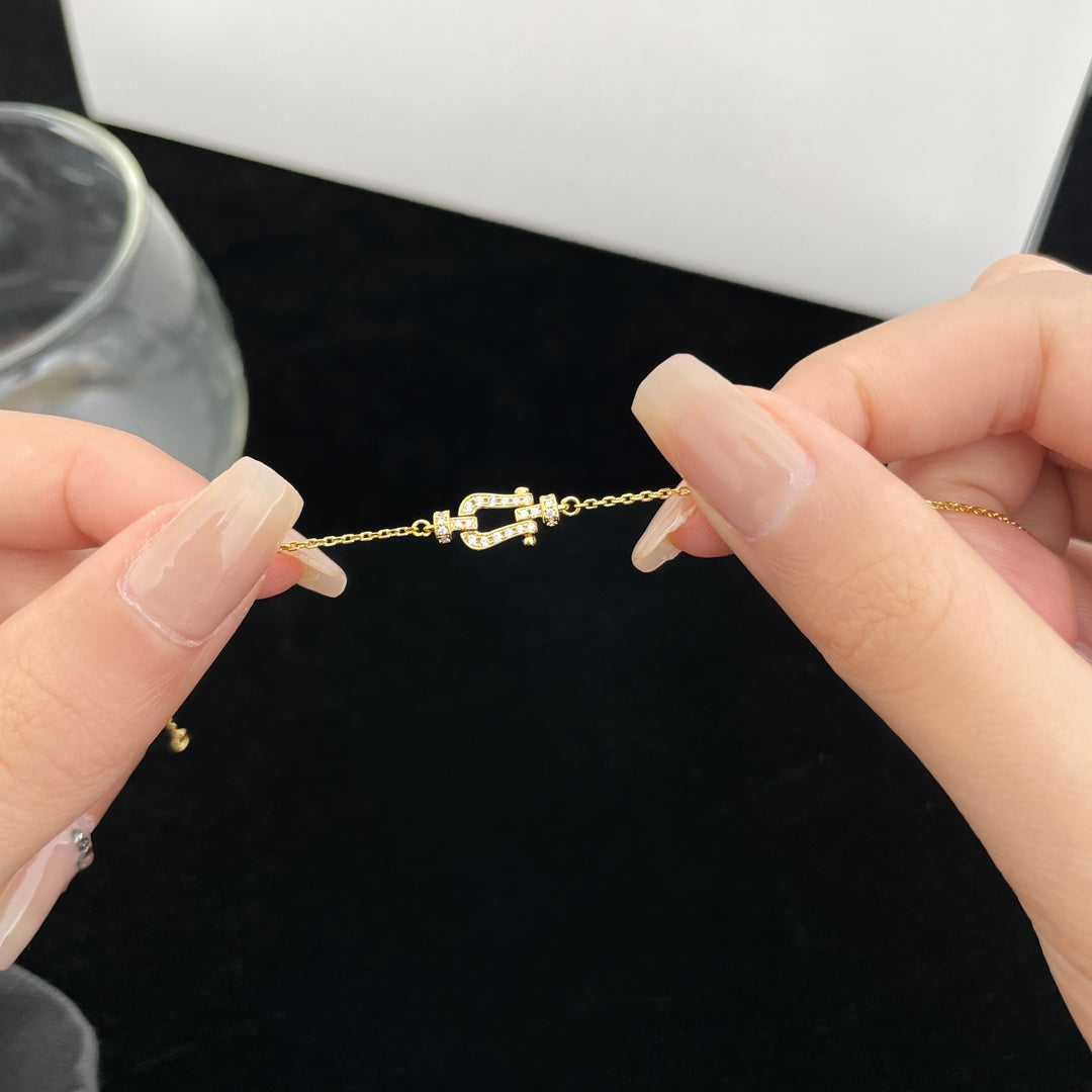 [Charm Aries Jewelry]FORCE 10 FULL DIAMOND BUCKLE CHAIN LINK MINI MODEL