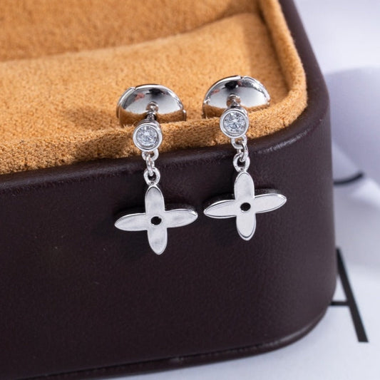 [Charm Aries Jewelry]VIDYLLE SILVER DIAMOND MINI DROP EARRINGS