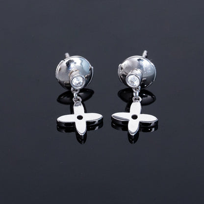 [Charm Aries Jewelry]VIDYLLE SILVER DIAMOND MINI DROP EARRINGS