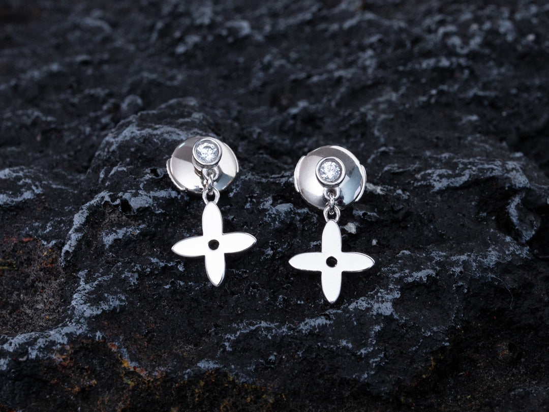 [Charm Aries Jewelry]VIDYLLE SILVER DIAMOND MINI DROP EARRINGS