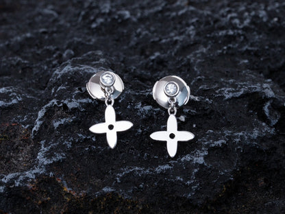 [Charm Aries Jewelry]VIDYLLE SILVER DIAMOND MINI DROP EARRINGS