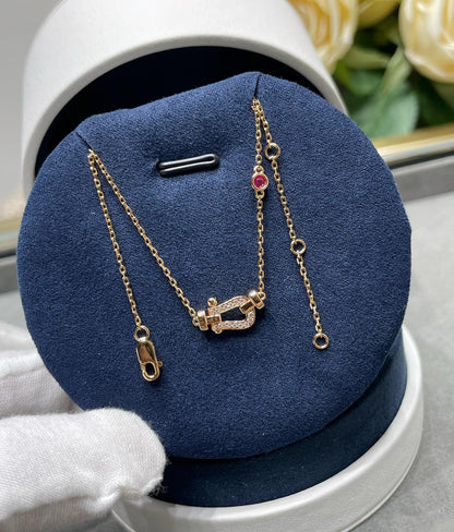 [Charm Aries Jewelry]FORCE 10 DIAMOND PINK GOLD NECKLACE
