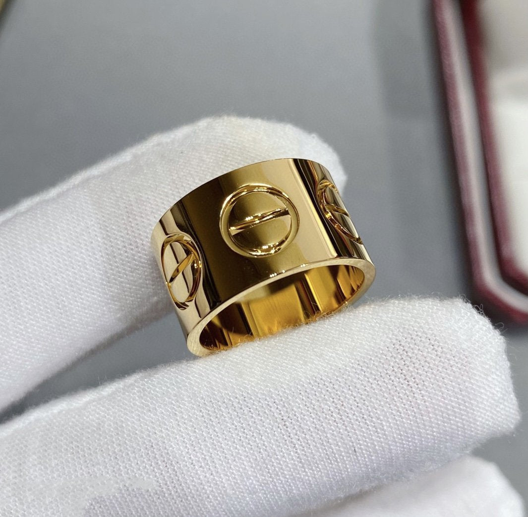 [Charm Aries Jewelry]LOVE 11MM LARGE RING