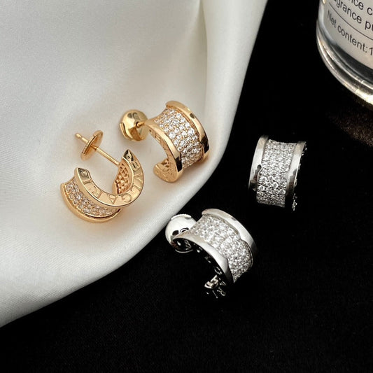 [Charm Aries Jewelry]ZERO 1 DIAMOND PAVED EARRINGS