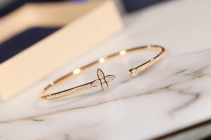 [Charm Aries Jewelry]IDYLLE GOLD OPEN BRACELET DIAMOND PAVED