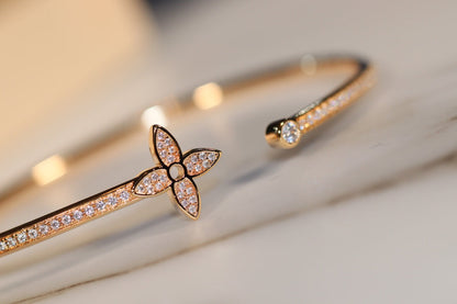 [Charm Aries Jewelry]IDYLLE GOLD OPEN BRACELET DIAMOND PAVED