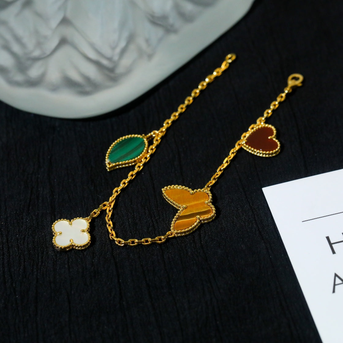 [Charm Aries Jewelry]LUCKY SPRING 5 MOTIF GOLD BRACELET