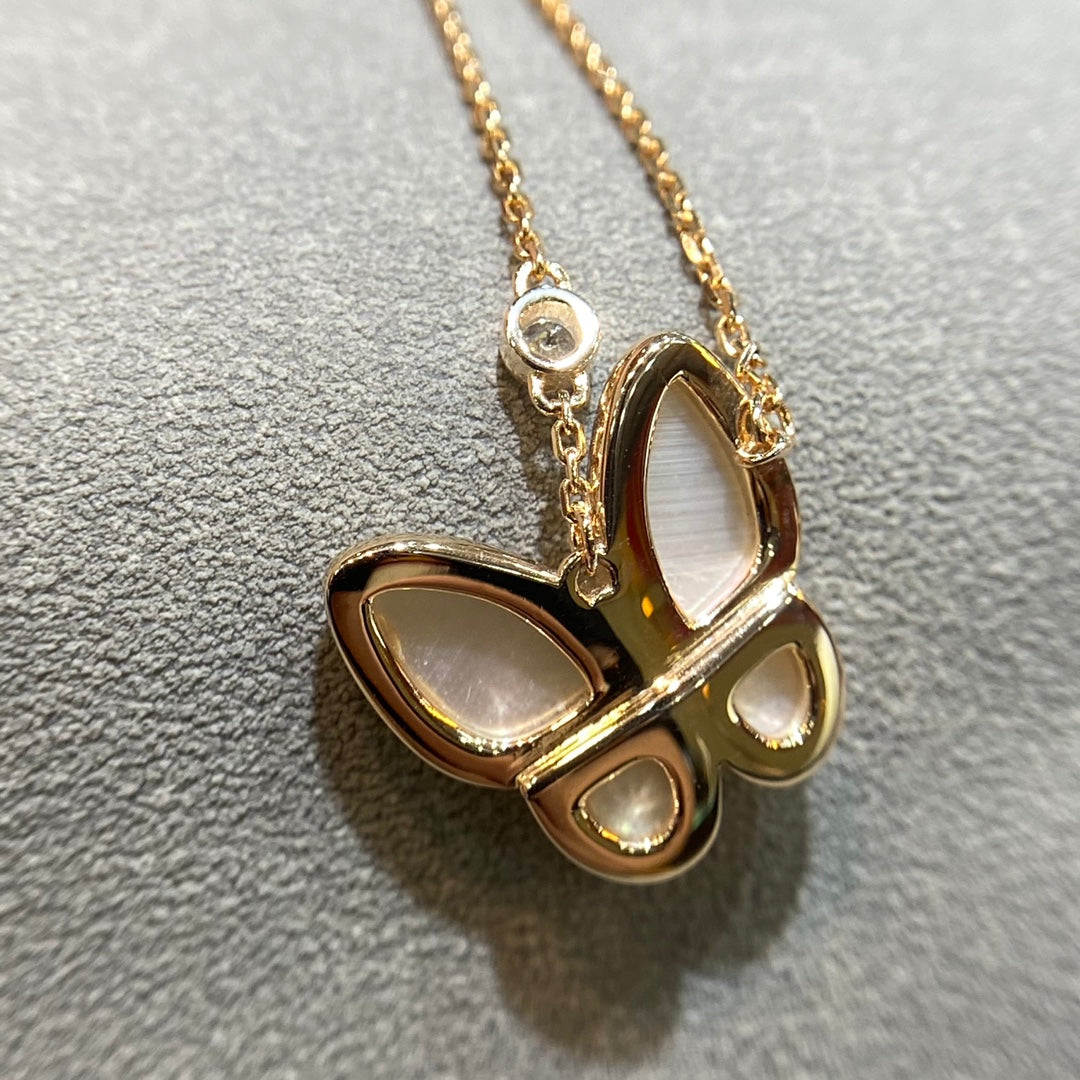 [Charm Aries Jewelry]BUTTERFLY MOP DIAMOND NECKLACE