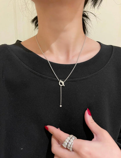 [Charm Aries Jewelry]FINESSE SILVER DIAMOND NECKLACE