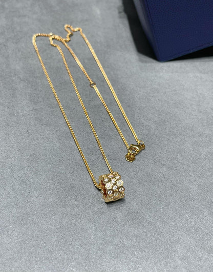 [Charm Aries Jewelry]BEE LOVE DIAMOND PAVED 3 ROW NECKLACE