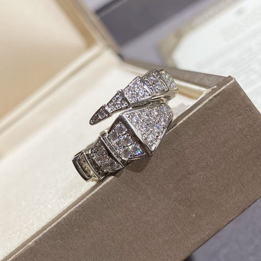 [Charm Aries Jewelry]SERPENTI LARGE RING SILVER DIAMOND PAVED