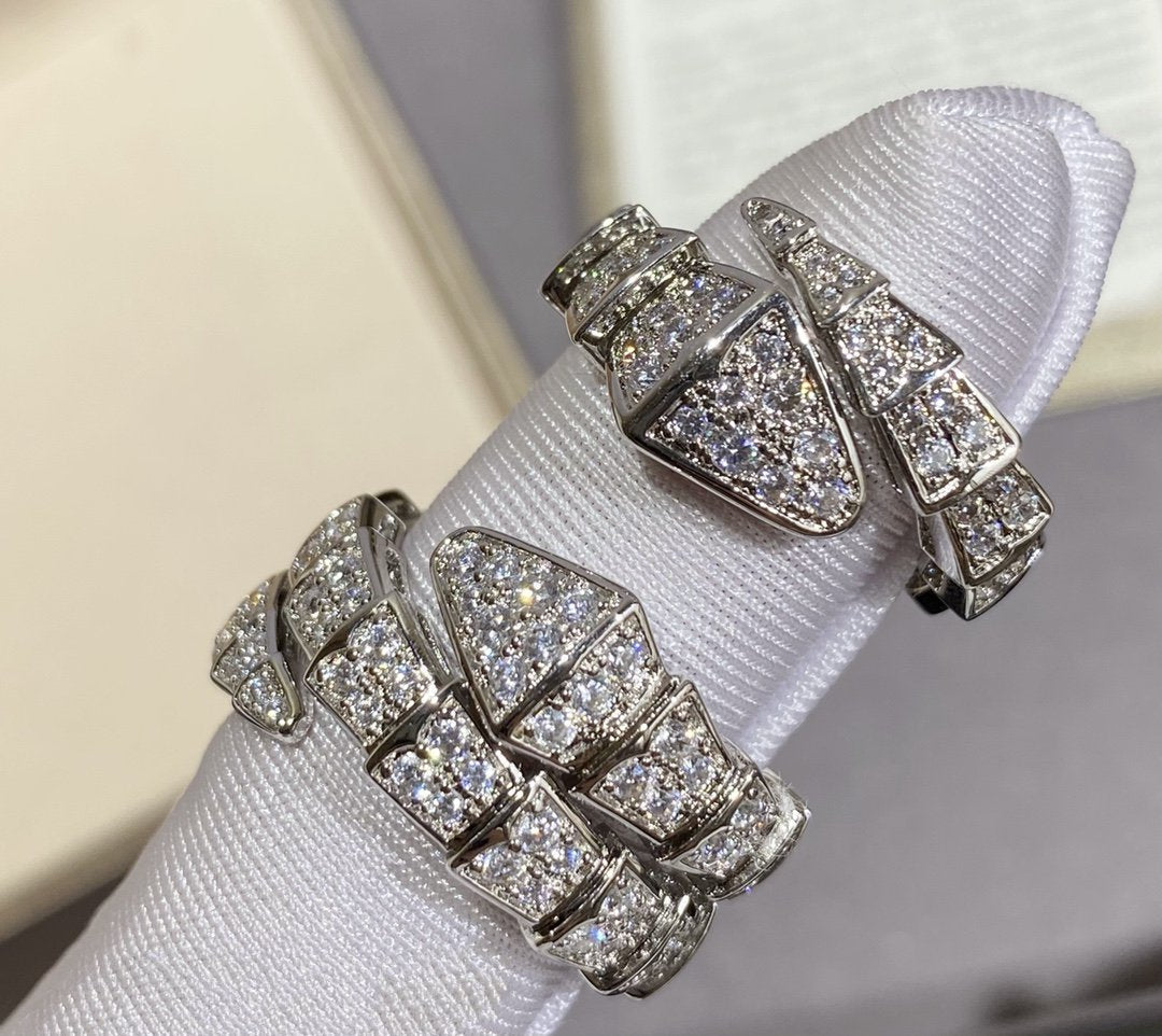 [Charm Aries Jewelry]SERPENTI LARGE RING SILVER DIAMOND PAVED