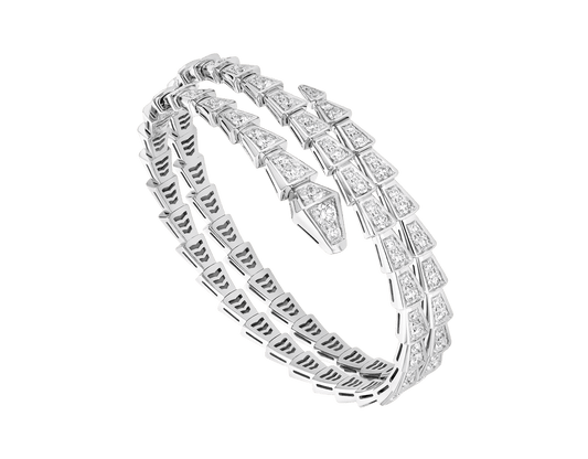 [Charm Aries Jewelry]SERPENTI BRACELET SILVER DIAMOND DOUBLE ROW