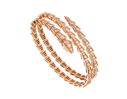 [Charm Aries Jewelry]SERPENTI BRACELET PINK GOLD DIAMOND DOUBLE ROW
