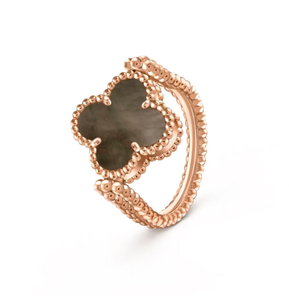 [Charm Aries Jewelry]CLOVER RIVERSIBLE GREY MOP RING