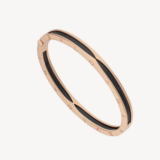 [Charm Aries Jewelry]ZERO 1 PINK GOLD WITH BLACK CERAMIC BRACELET