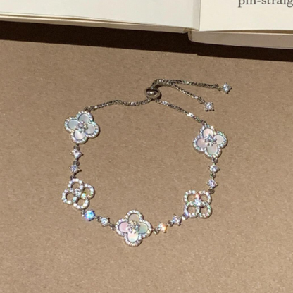 [Charm Aries Jewelry]CLOVER 5 MOTIF PINK BLUE RED WHITE BRACELET