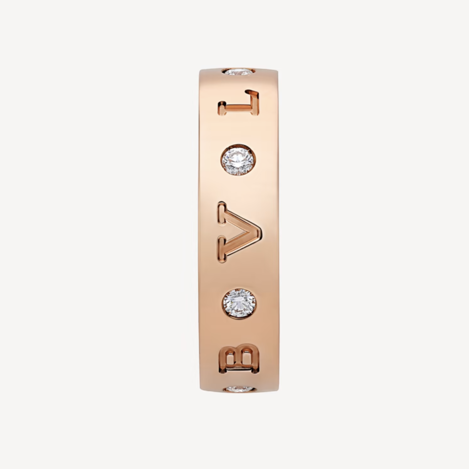[Charm Aries Jewelry]ZERO 1 ESSENTIAL PINK GOLD BAND WITH DIAMONDS RING
