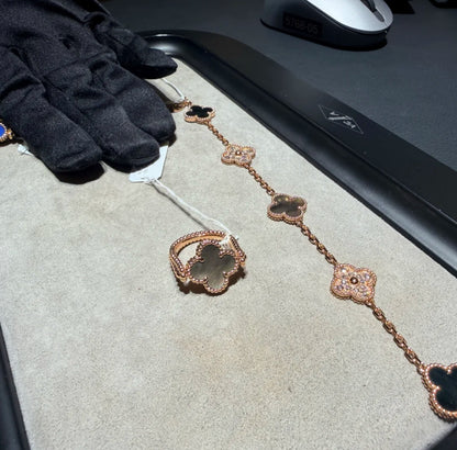 [Charm Aries Jewelry]CLOVER RIVERSIBLE GREY MOP RING