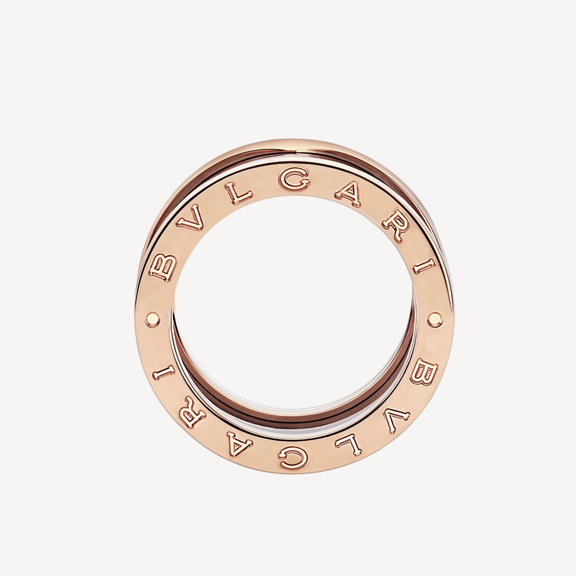 [Charm Aries Jewelry]ZERO 1 FOUR-BAND LOOPS AND BLACK CERAMIC SPIRAL PINK GOLD RING