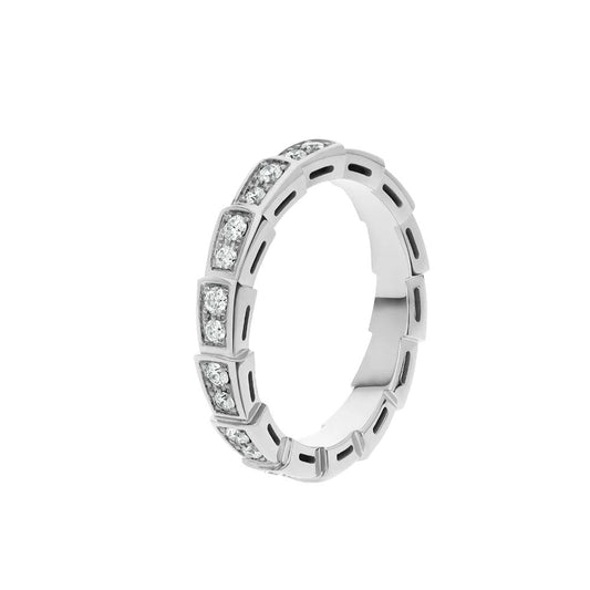 [Charm Aries Jewelry]SERPENTI RING SILVER DIAMOND PAVED 3MM