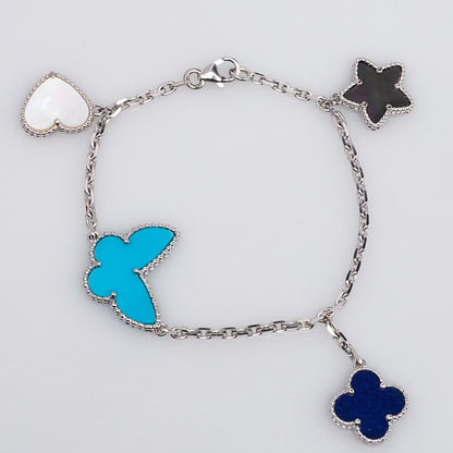 [Charm Aries Jewelry]LUCKY SPRING SILVER BRACELET 4 MOTIF