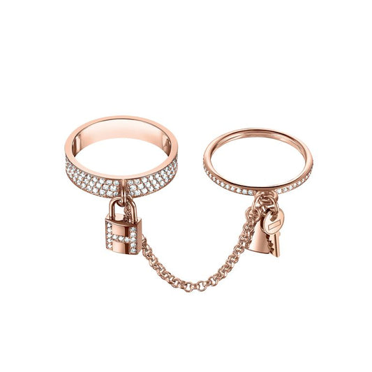 [Charm Aries Jewelry]HM KELLY CLOCHETTE DOUBLE RING IN  WITH DIAMONDS