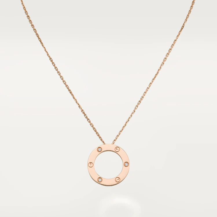 [Charm Aries Jewelry]LOVE NECKLACE 16MM 3 DIAMONDS
