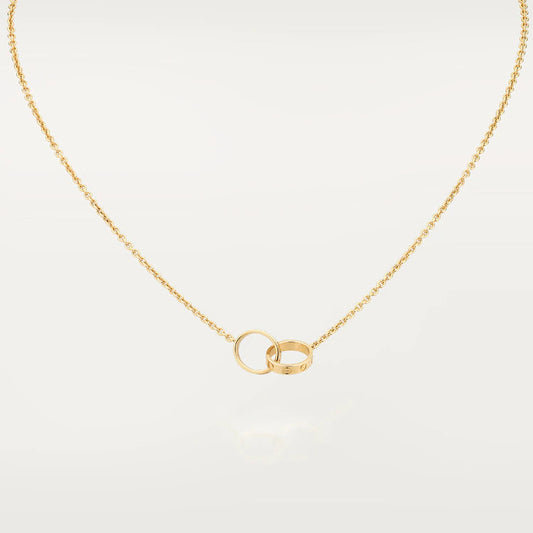 [Charm Aries Jewelry]LOVE NECKLACE DOUBLE RING GOLD