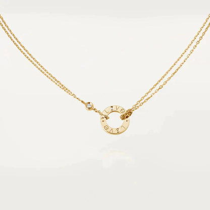 [Charm Aries Jewelry]LOVE NECKLACE 16MM 2 DIAMONDS