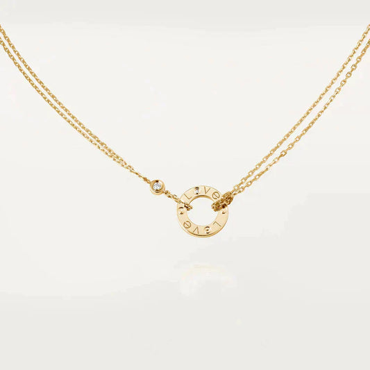 [Charm Aries Jewelry]LOVE NECKLACE 16MM 2 DIAMONDS