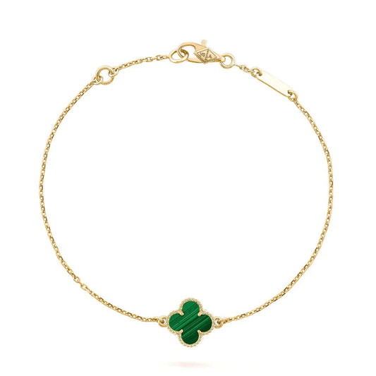 [Charm Aries Jewelry]CLOVER BRACELET MALACHITE 1 MOTIF
